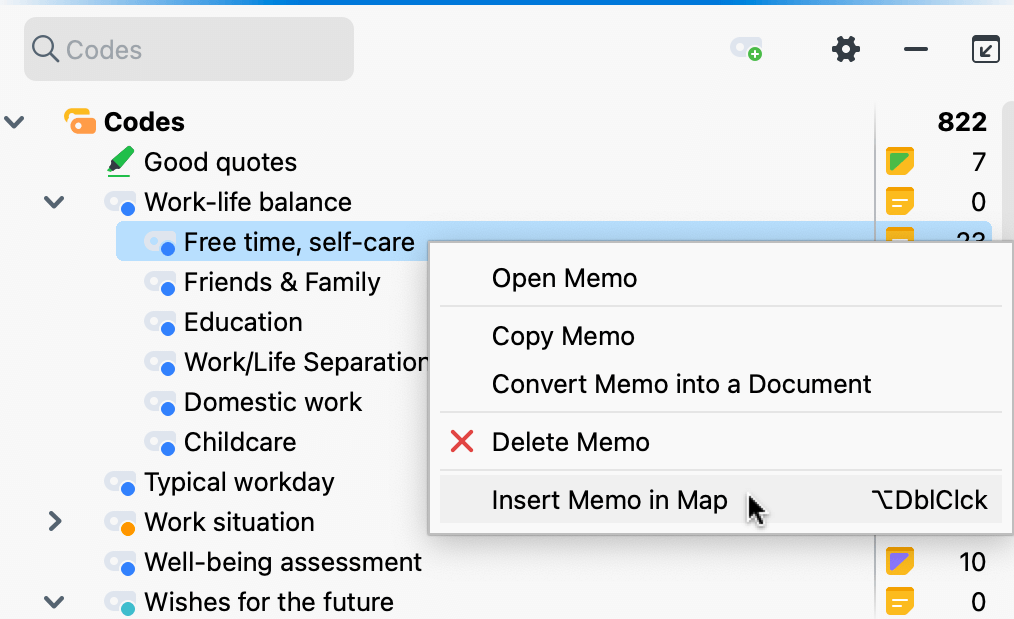 Inserting an element via the context menu Inserting an element via the context menu