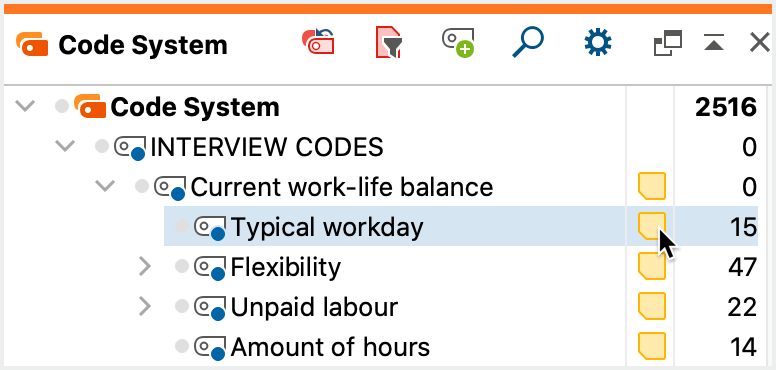 Double click on memo icon in the “Code System” window opens the memo with the Code Summary Double click on memo icon in the “Code System” window opens the memo with the Code Summary