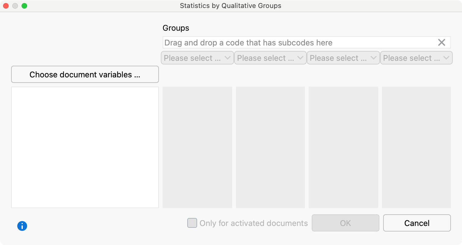 Creating a joint display “Statistics by qualitative groups“ Creating a joint display “Statistics by qualitative groups“