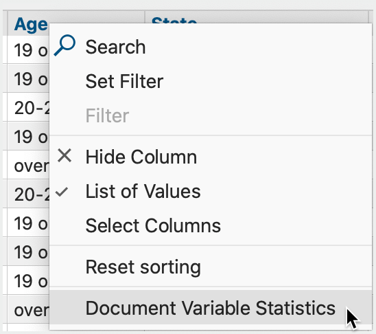 Open the statistical analysis in the data editor Open the statistical analysis in the data editor