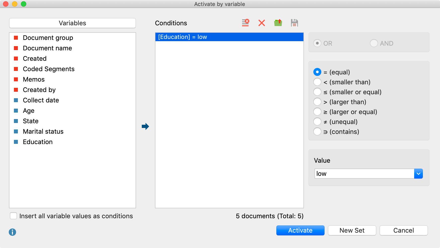 Dialog field for activation by variable Dialog field for activation by variable