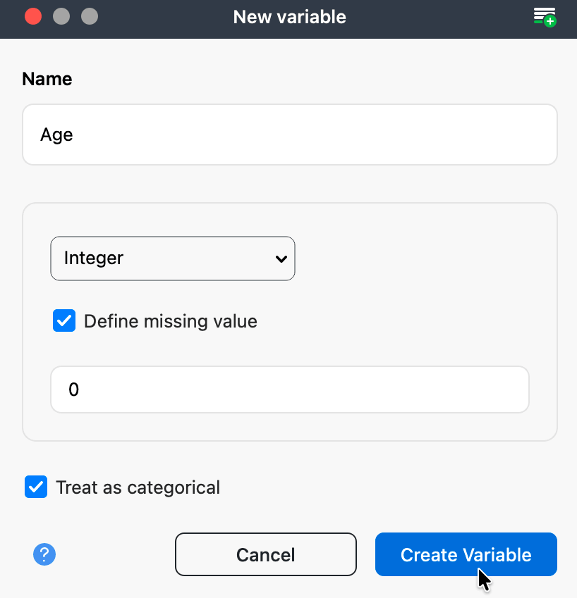 Defining a new variable