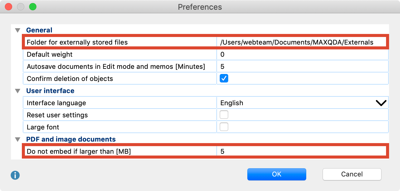Edit settings for saved files Edit settings for saved files