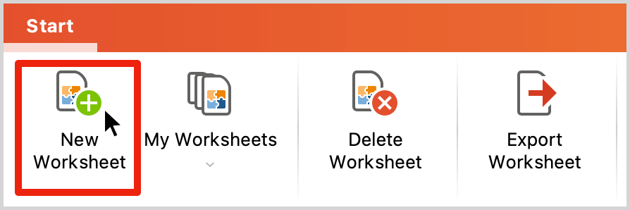 Create new worksheet