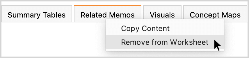 Remove section via context menu