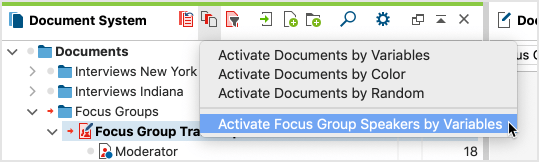 Activate Focus Group Speakers by Variables Activate Focus Group Speakers by Variables