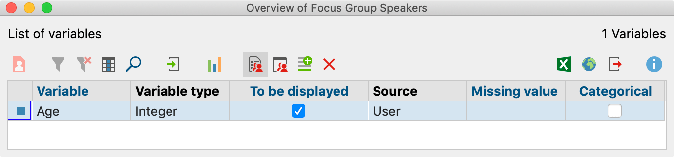 Newly added variable in Variable View Newly added variable in Variable View
