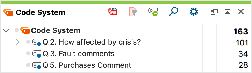 Each code will contain the responses to one of your survey questions Each code will contain the responses to one of your survey questions