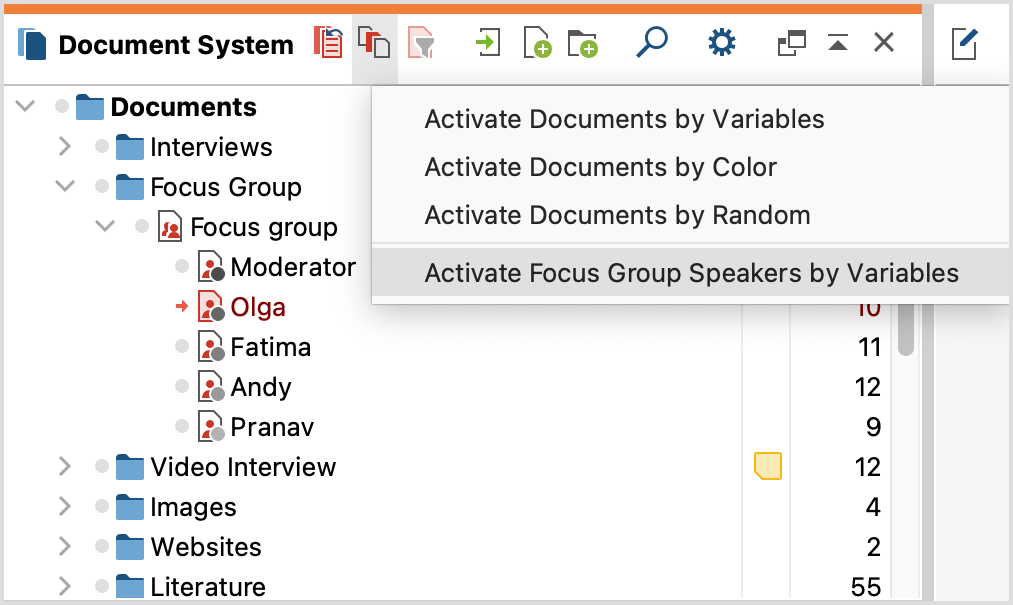 Activate Focus Group Speakers by Variables