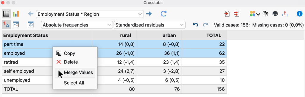 Merge values Merge values