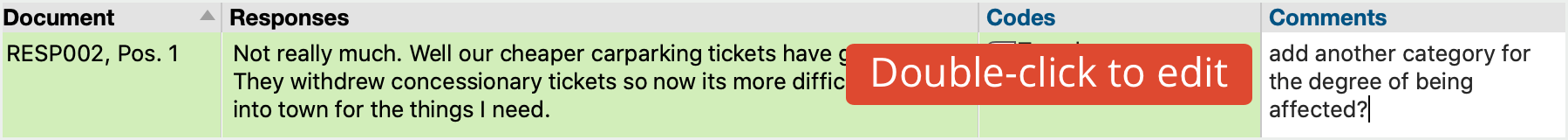 Adding a comment to a response.