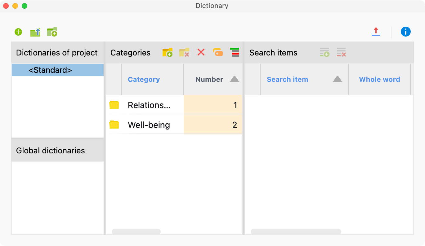 Each category has its own ID-number Each category has its own ID-number