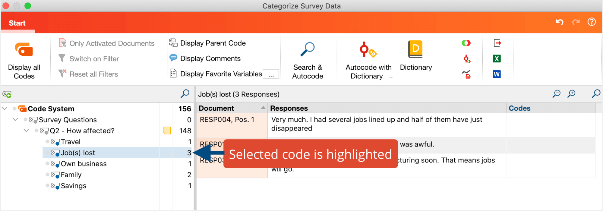 Display contents of a category