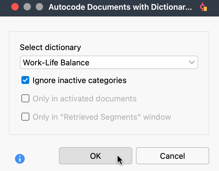 Autocoding options Autocoding options