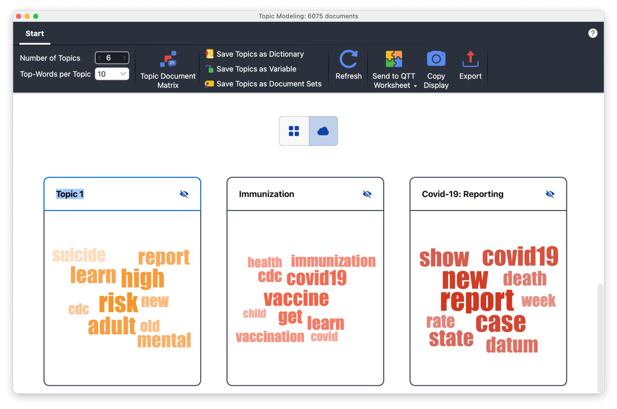 Naming Topics in the Results Window Naming Topics in the Results Window