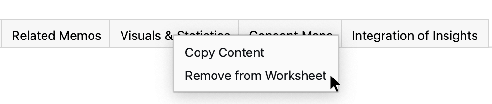 Remove section via context menu Remove section via context menu
