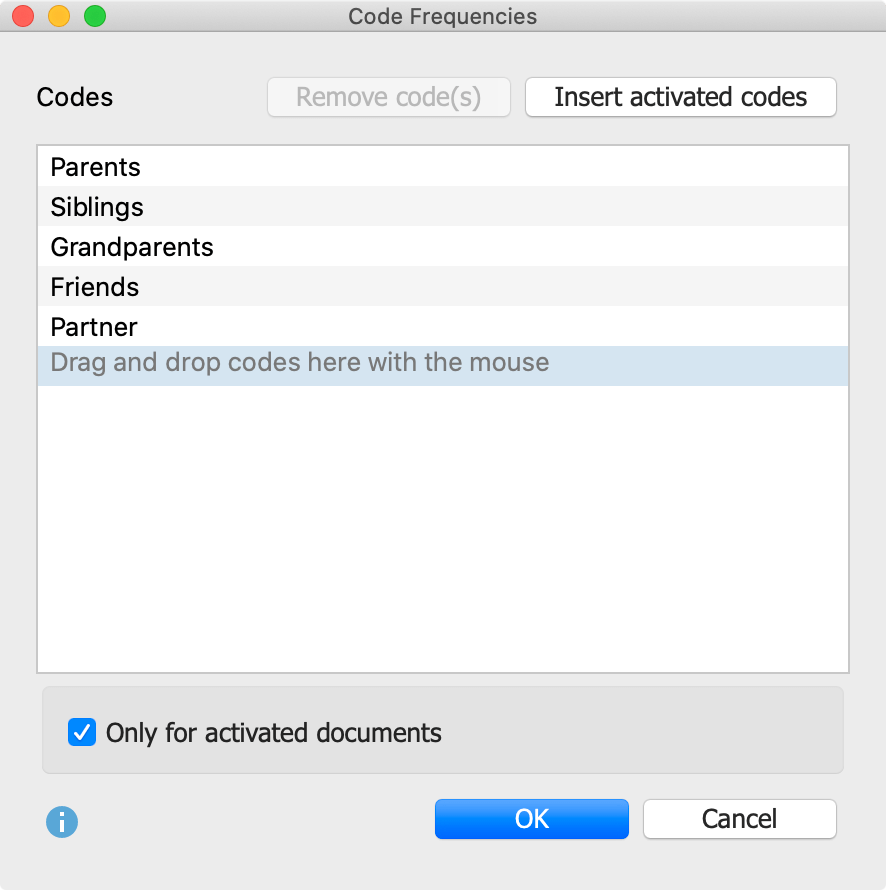 Analyze codes for the analysis of code frequencies Analyze codes for the analysis of code frequencies