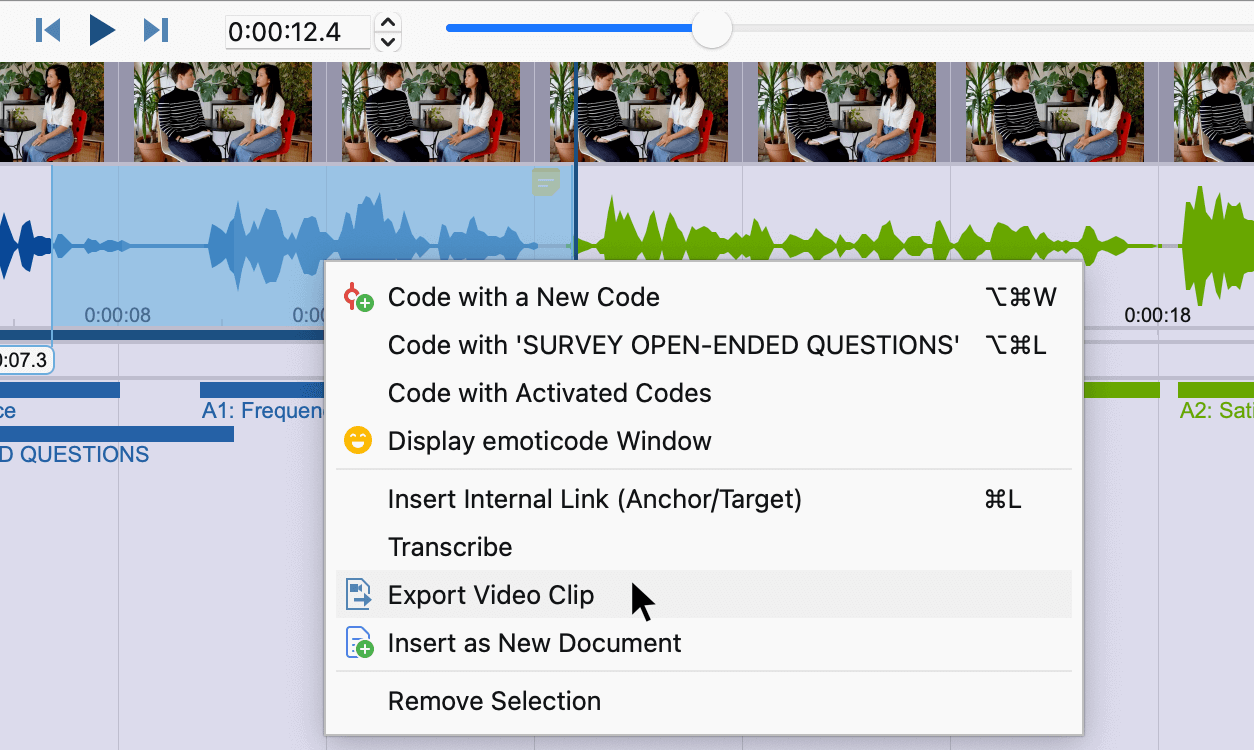 Exporting a selected video clip from the “Multimedia Browser” Exporting a selected video clip from the “Multimedia Browser”
