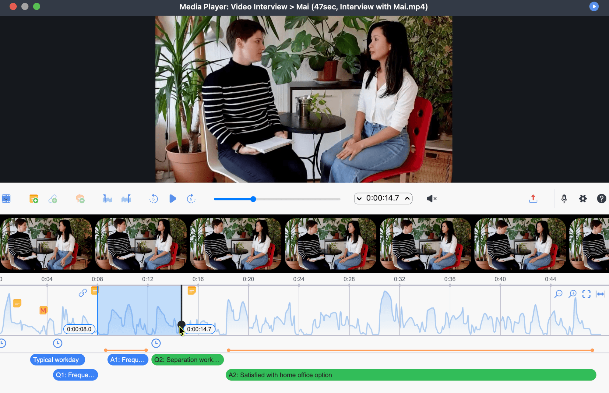 Video analysis in MAXQDA Video analysis in MAXQDA