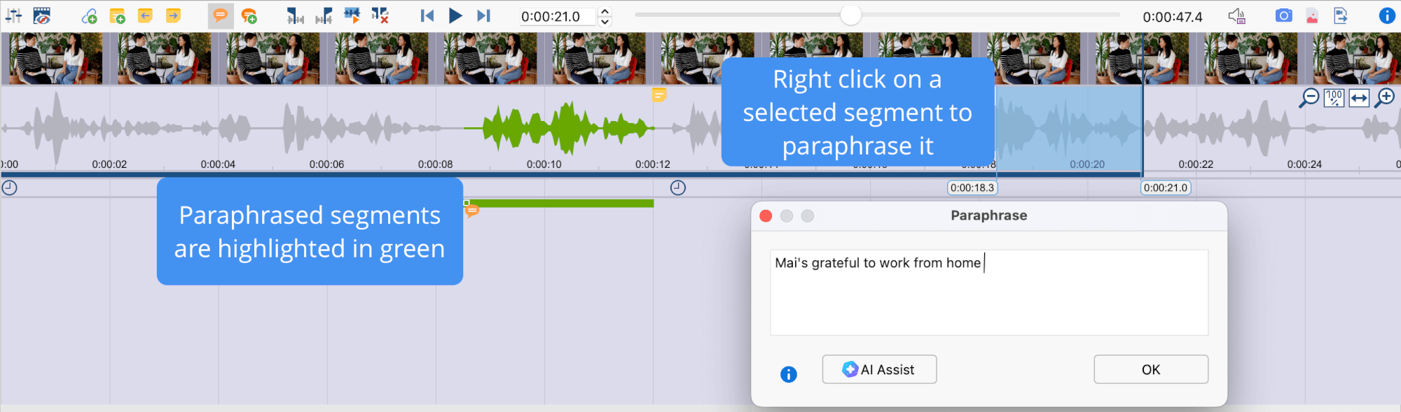 Write paraphrase for highlighted clip Write paraphrase for highlighted clip