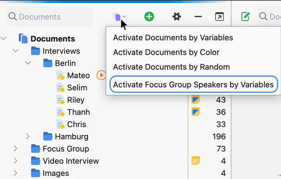 Activate Focus Group Speakers by Variables Activate Focus Group Speakers by Variables