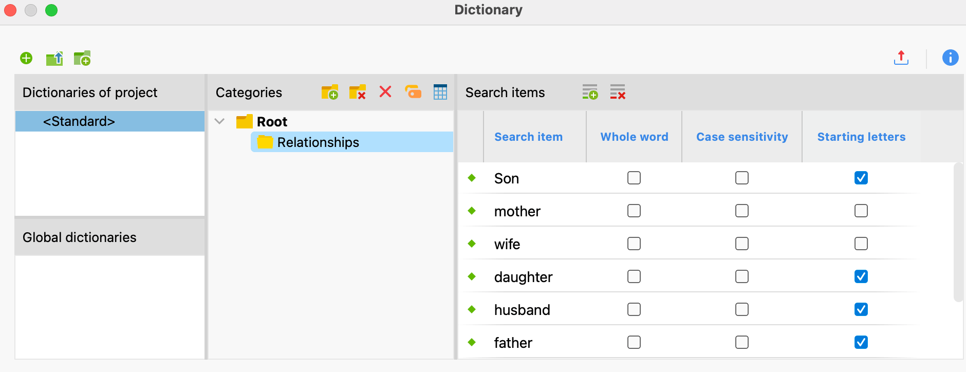 Create a dictionary Create a dictionary