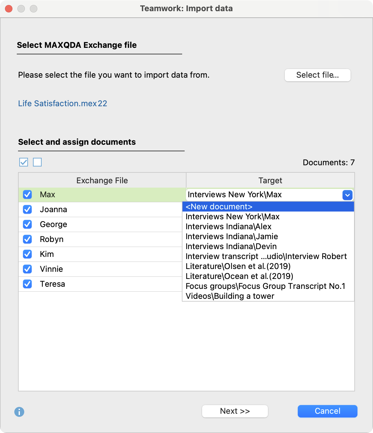 Teamwork: Import data Teamwork: Import data