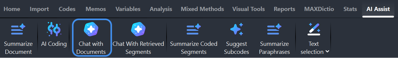 Use the chat function via the AI Assist main menu