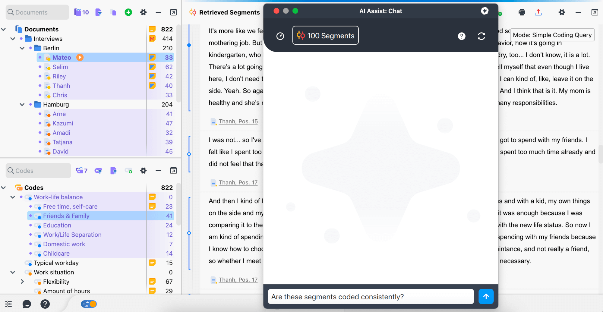 Launched AI Chat with Coded Segments Launched AI Chat with Coded Segments