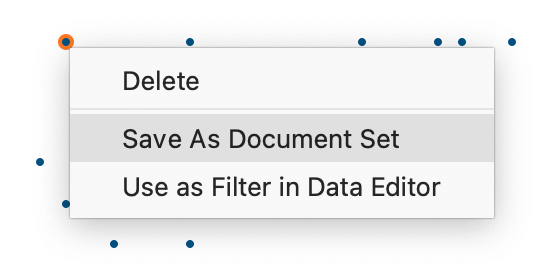 Context menu for a data point Context menu for a data point