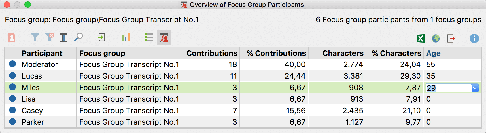 Entering data for a variable Entering data for a variable