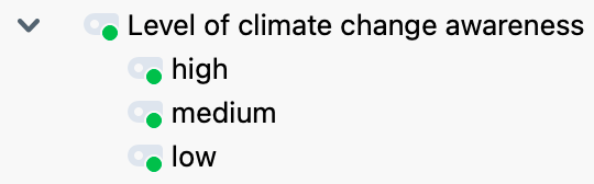 Axial Coding - Window Codes: Example for dimensions