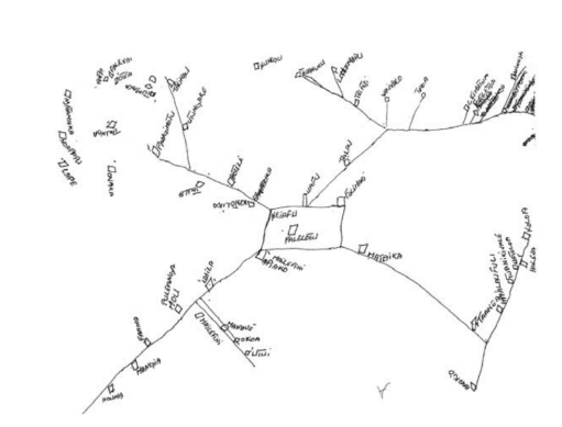 Drawn map of the island of Vava’u (Tonga)