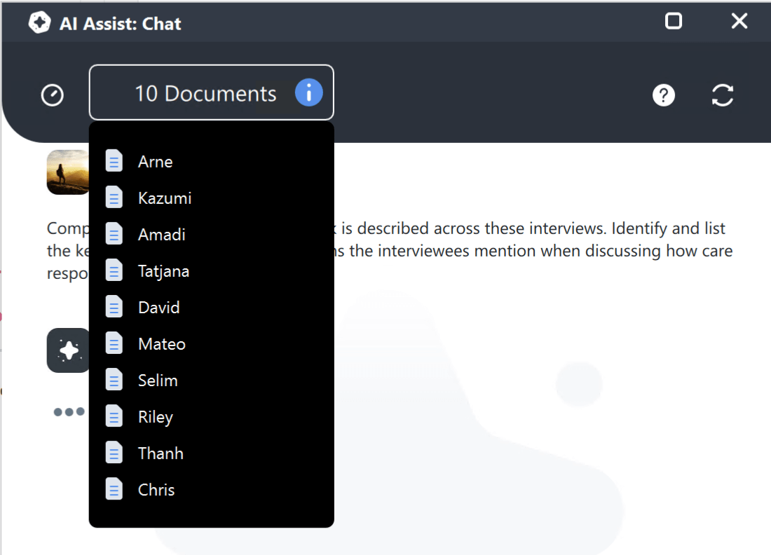 Chat with multiple documents