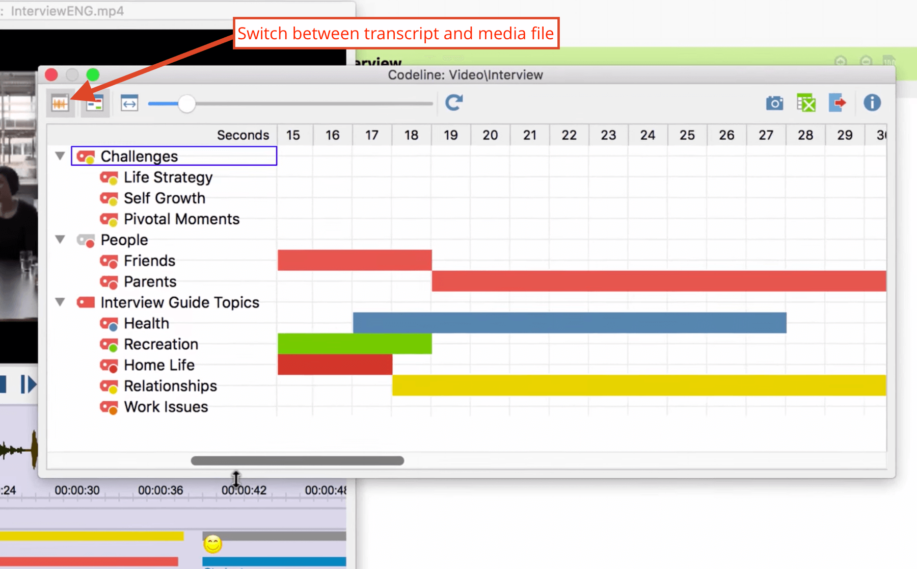 MAXQDA Codeline for videos