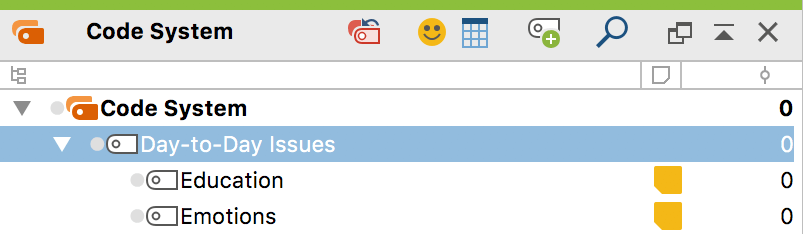 Newly added subcodes with memo symbol Newly added subcodes with memo symbol