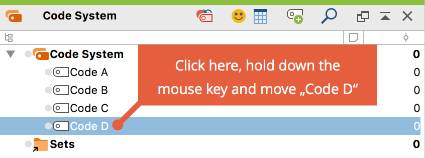 Moving codes with the mouse