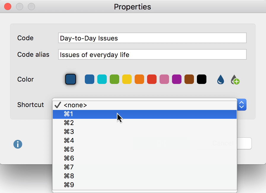 Creating shortcuts via the Properties menu Creating shortcuts via the Properties menu
