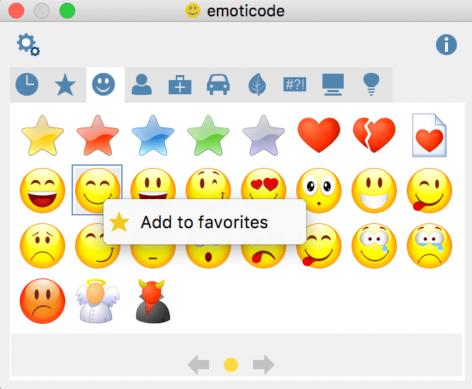 Add and remove symbols from favorites
