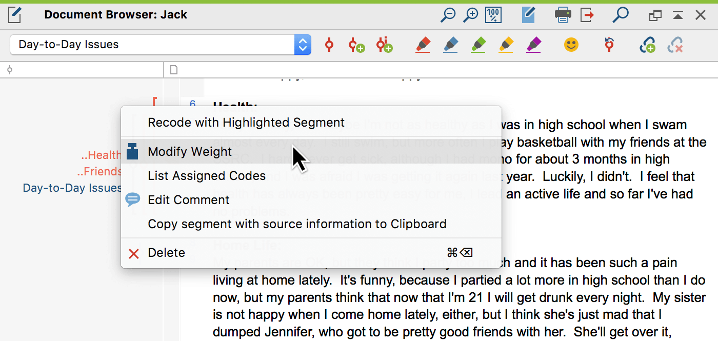 Changing the weight score in the “Document Browser” Changing the weight score in the “Document Browser”