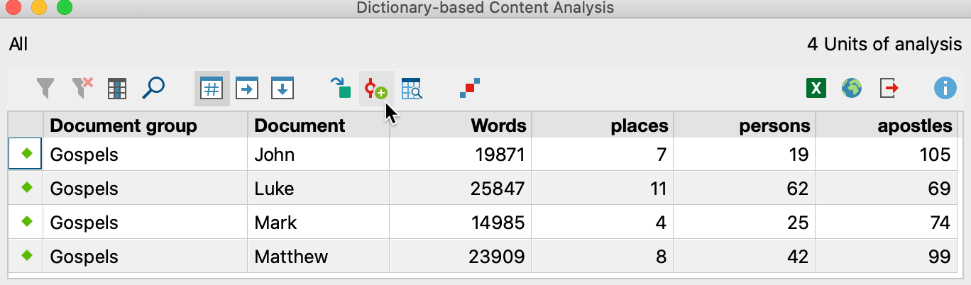 Symbol to autocode the search words of each category with the category names Symbol to autocode the search words of each category with the category names