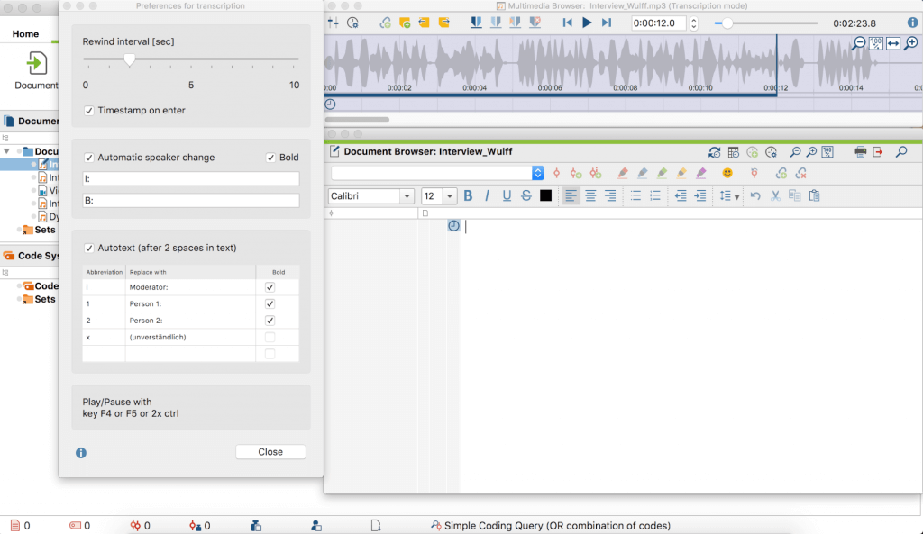 Transcription Mode Transcription Mode