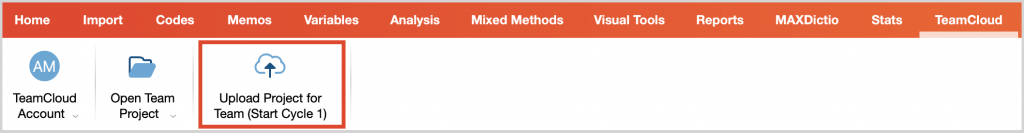 Upload button for team lead in TeamCloud menu Upload button for team lead in TeamCloud menu