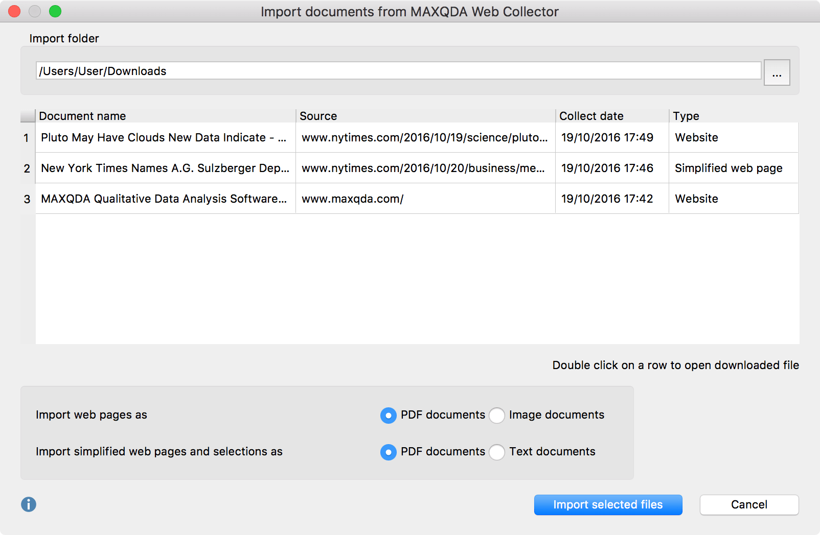Analyze websites with the MAXQDA Webcollector