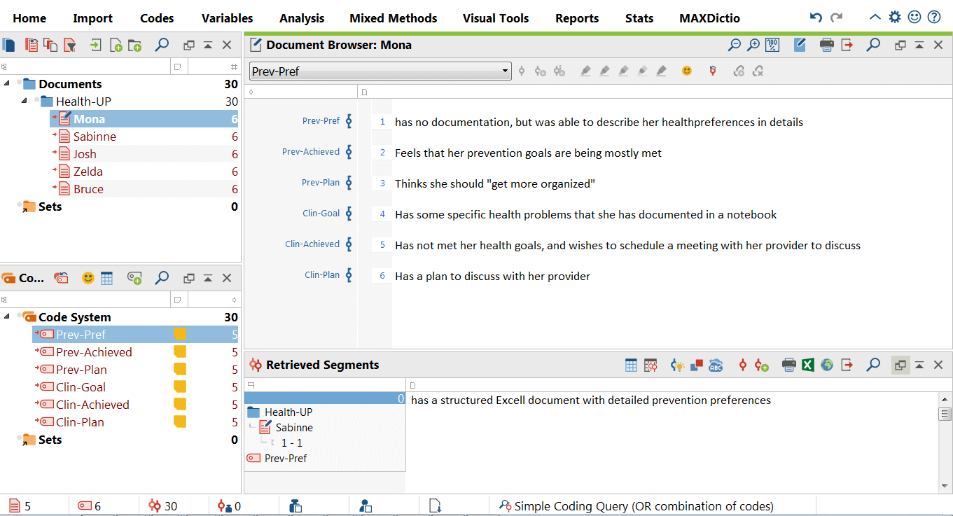 Importing and auto-coding documents with MAXQDA