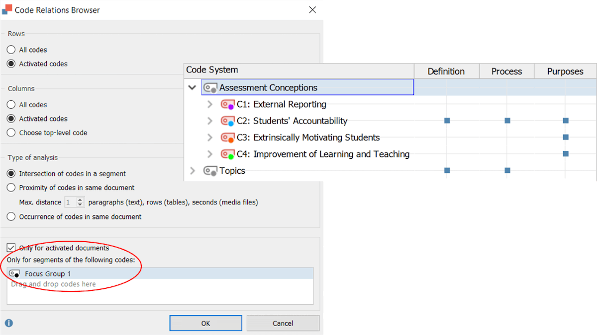 Perspectives on Mathematics Assessment: Code Relations Browser research example