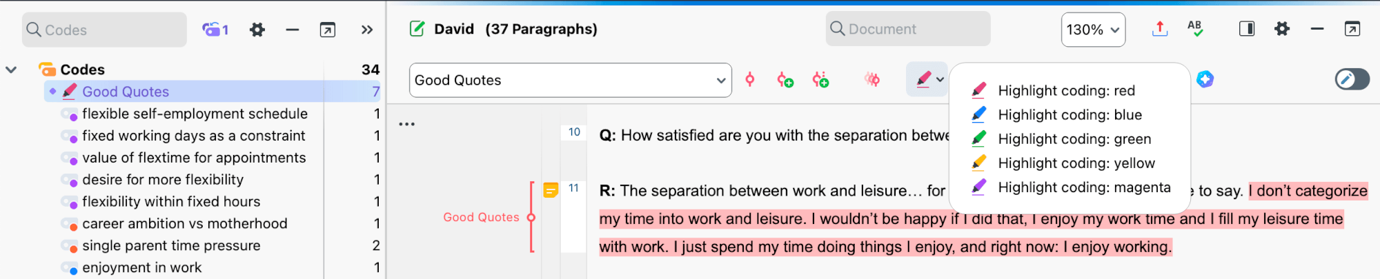 Figure 11: Highlight coding Figure 11: Highlight coding