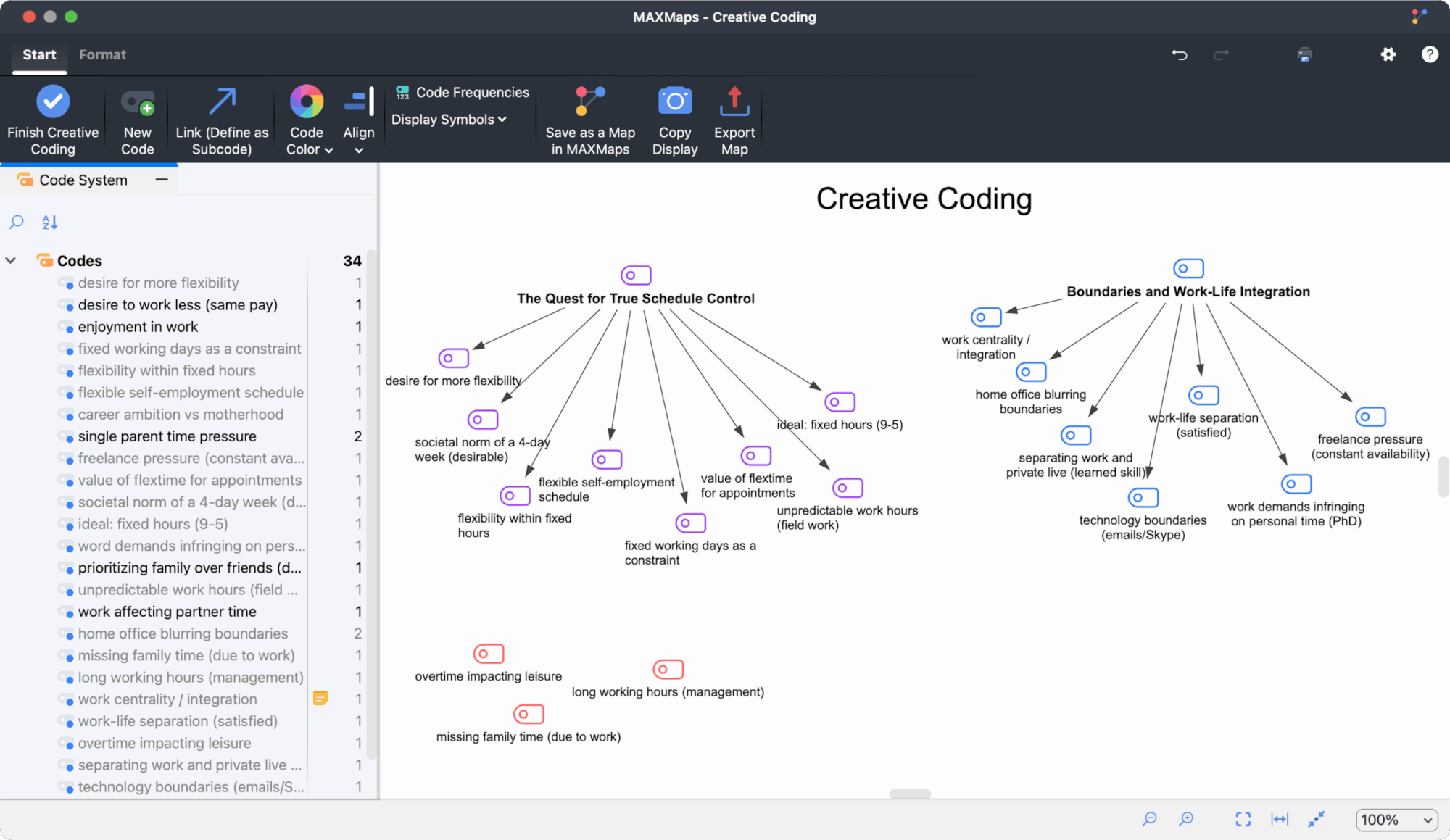 Figure 13: Creative Coding workspace enables organizing codes into themes Figure 13: Creative Coding workspace enables organizing codes into themes