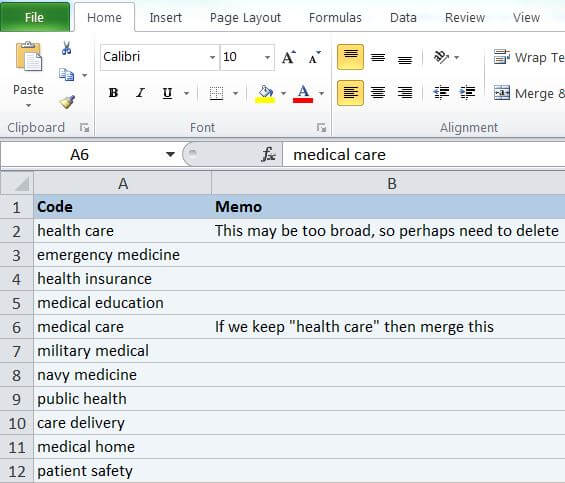 MAXQDA Export to Excel