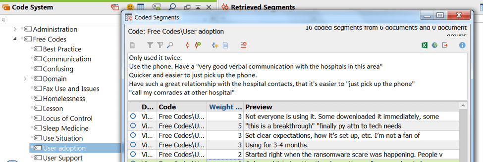 Figure 3 Free Coding and Weighting